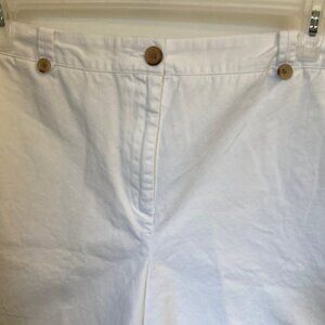 Lands End Bermuda Shorts, White, Size 16